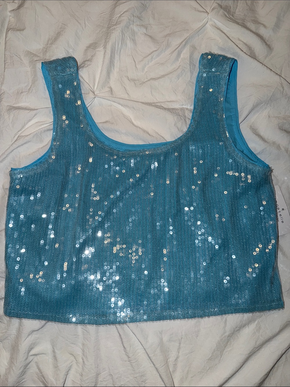 Bagatelle Blue Sequin Tank Top